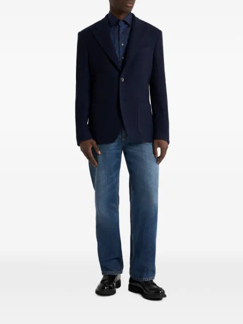 ETRO single-breasted knit cashmere and wool jacket
