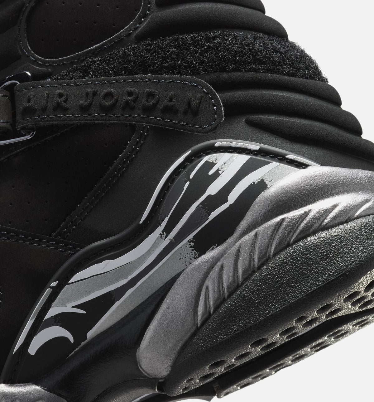 Air Jordan 8 Retro 'Chrome' Grade School - Black/White/Light Graphite