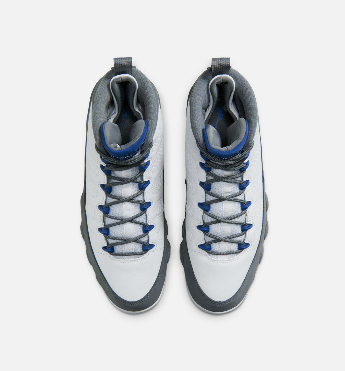 Air Jordan 9 Retro Flint Grey and French Blue Men's – White/French Blue/Flint Grey