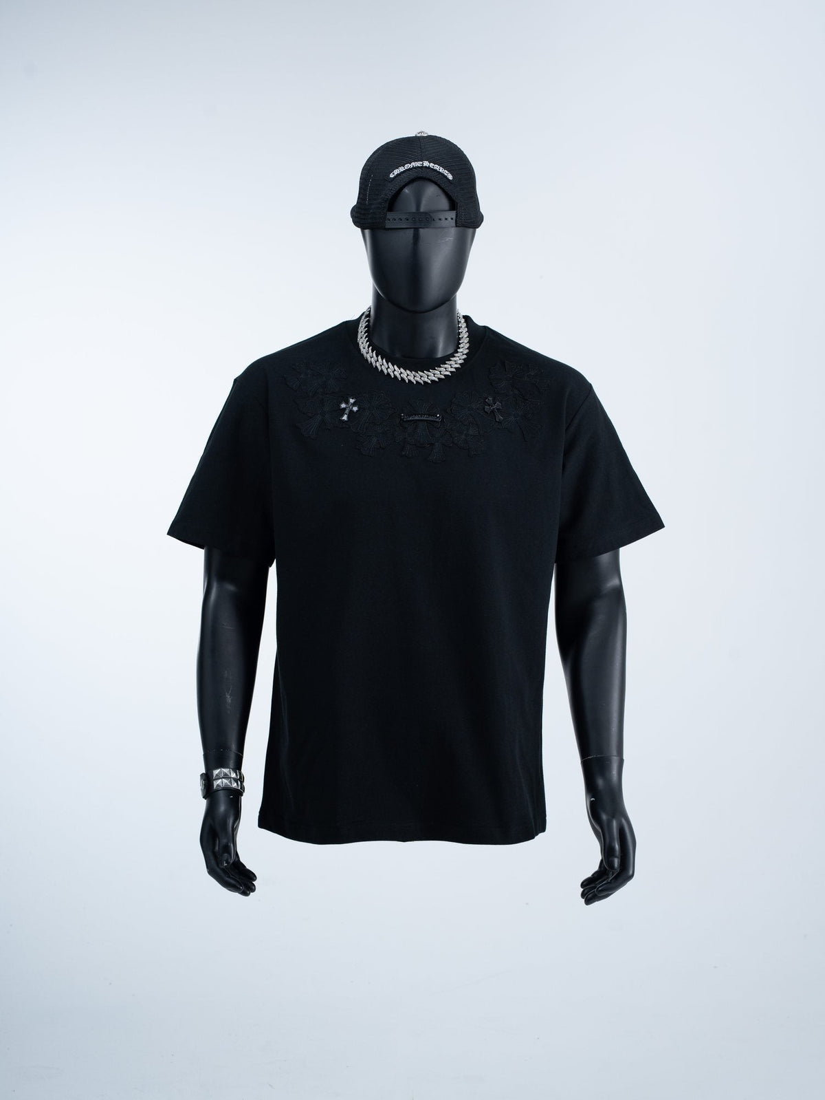 Chrome Hearts Tonal Cross Floral Graphic T-Shirt