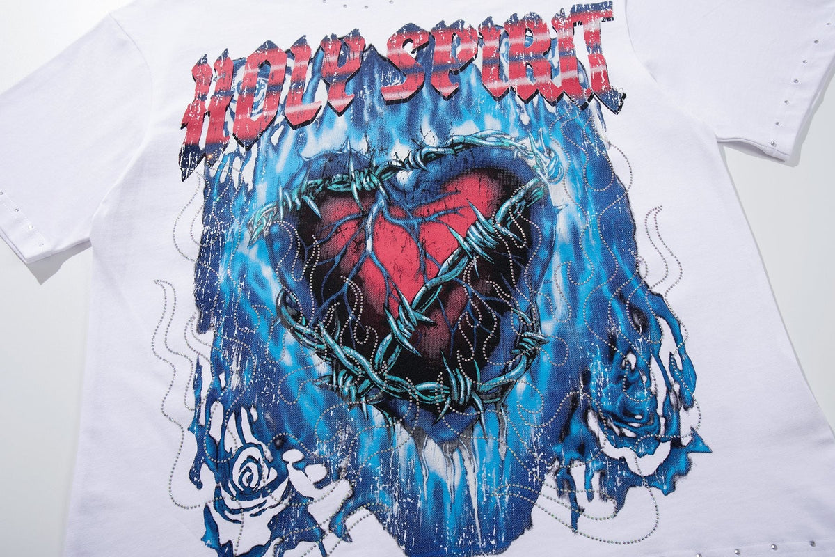 SUPPLY TEE Holy Spirit Rhinestone Graphic T-Shirt