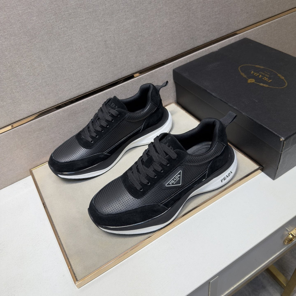 Prada Mesh Panel Sneakers